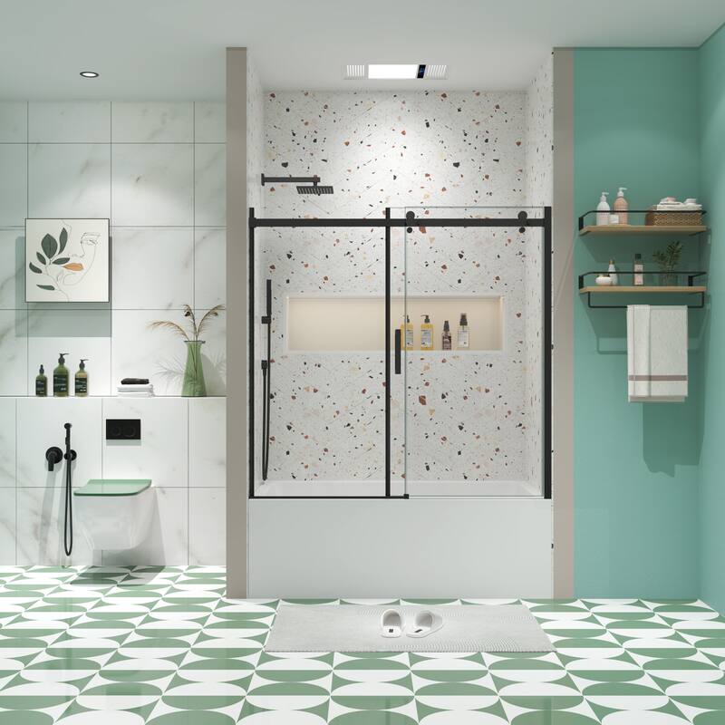Bathtub shower door, sliding door, with 5/16" tempered glass