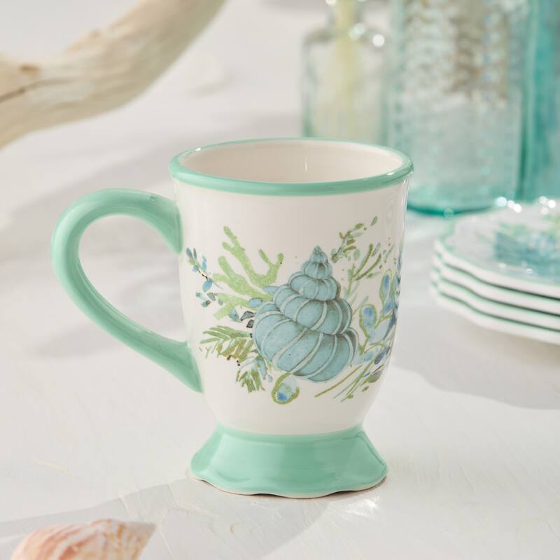 Certified International Sea Glass 14 oz. Mugs, Set of 4 Assorted Designs