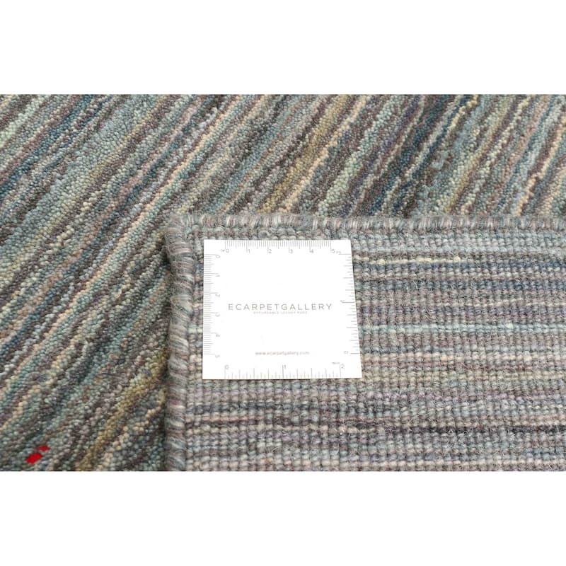 ECARPETGALLERY Hand Loomed Kashkuli Gabbeh Dark Grey Wool Rug - 4'0 x 5'8