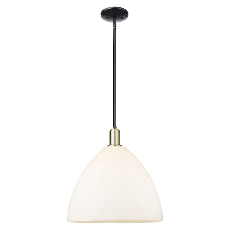 Innovations Lighting Endless Possibilities Arcadia - Bristol - 1 Light 16" Stem Hung Mini Pendant - Black Antique Brass/Matte White