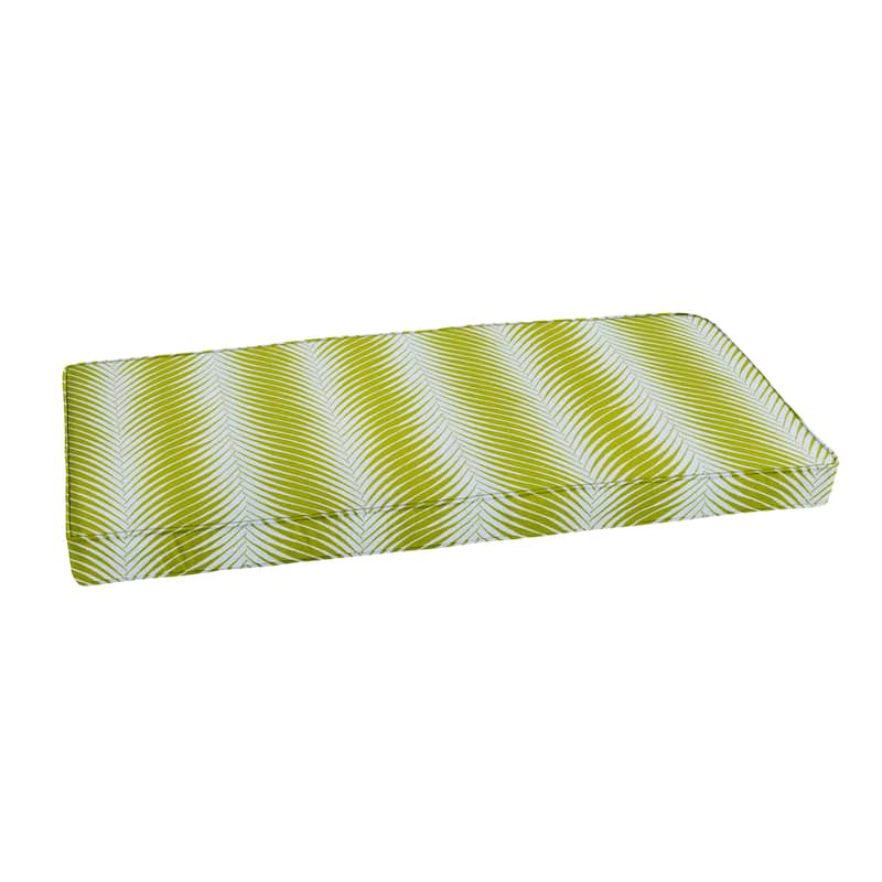 Sorra Home Sunbrella Leaf Pattern Indoor/Outdoor Corded Bench Cushion