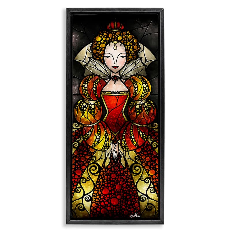 Stupell Royal Elizabeth I Portrait Framed Floater Canvas Wall Art Design By Mandie Manzano - 15 x 31 - Black