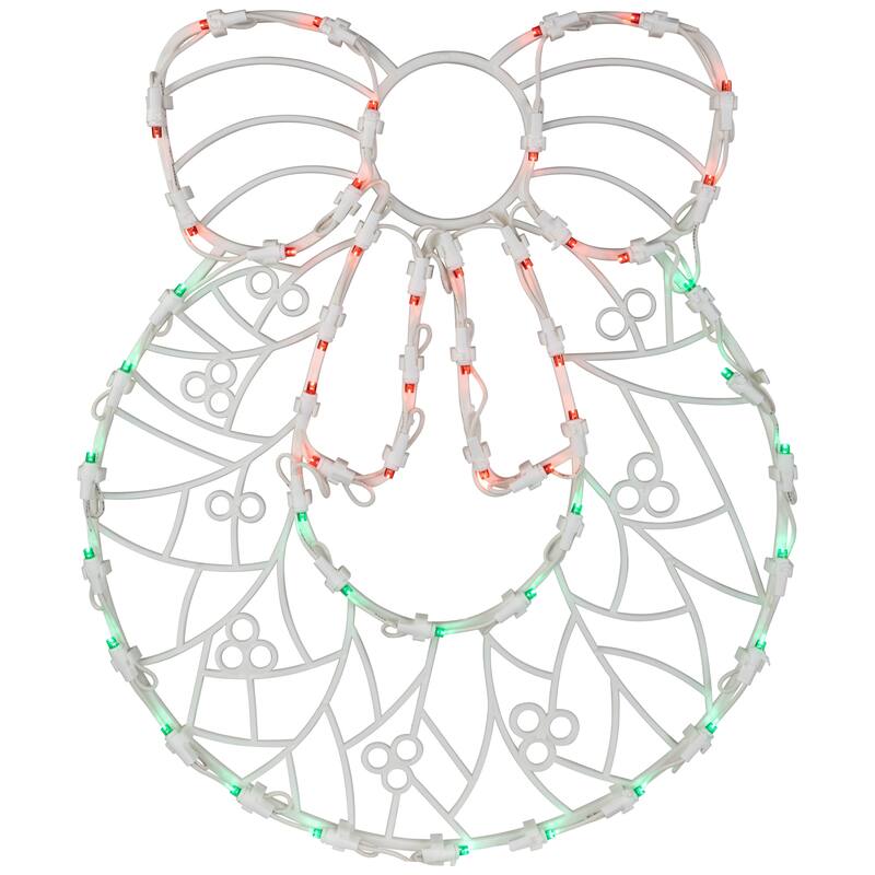 16" Red Green LED Wreath Christmas Window Silhouette Decoration