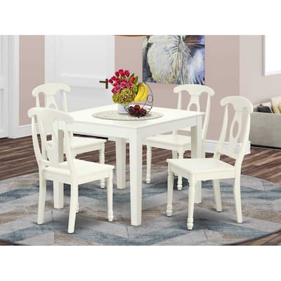 Coastal Dining Set 5Pc Square Table & Chairs - 36 Inch - Craftsman Style