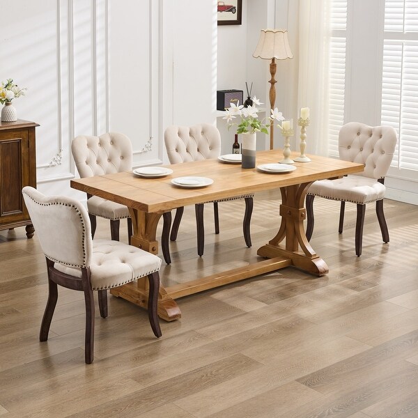 【オープニングセール】 Backrest Comfy Stylish Dining Tufted Vintage Chairs, ダイニングチェア