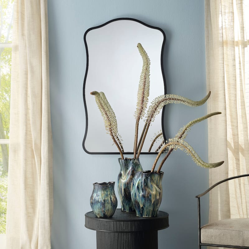 Alden Décor Ripple Wavy Iron Wall Mirror