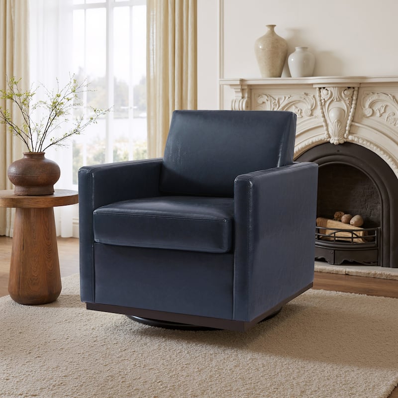 uixe Modern Upholstered Swivel Accent Chair with Pocket Spring Seat