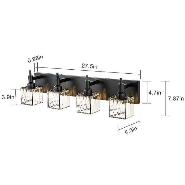 dimension image slide 11 of 23, 2/3/4-Light Modern Bathroom Crystal Vanity Light Wall Sconces