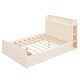 preview thumbnail 5 of 20, Full Size Wood Platform Bed with Storage Headboard and a Big Drawer