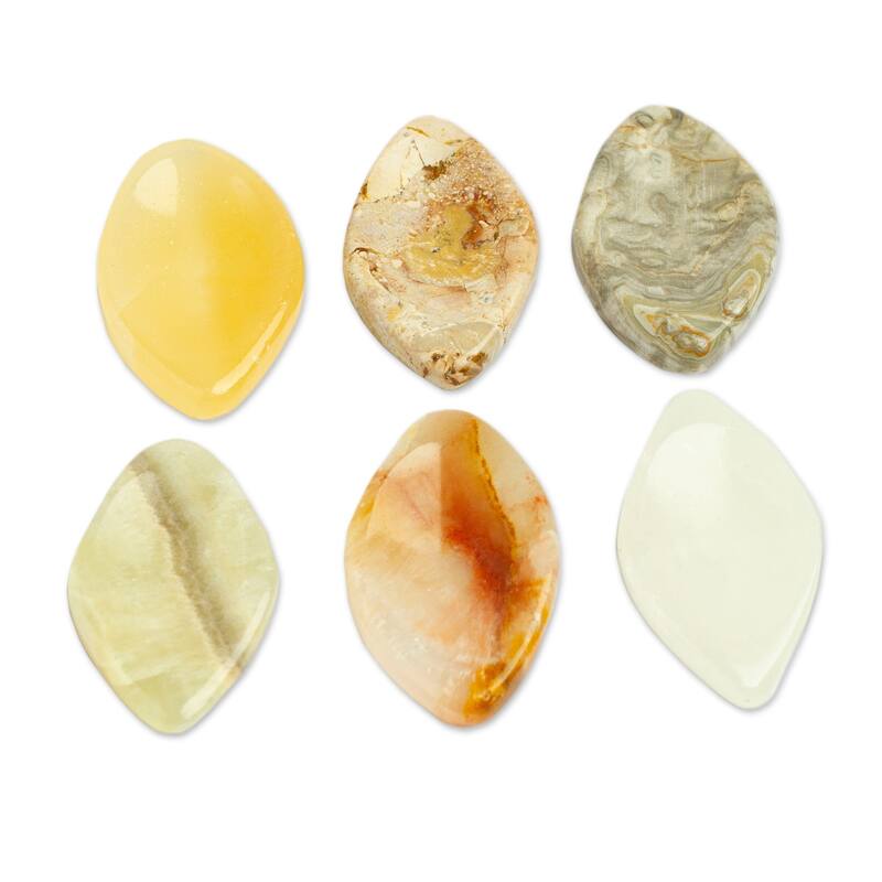 Novica Handmade Heaven Leaves Stress-Relieving Stones (Set Of 2)