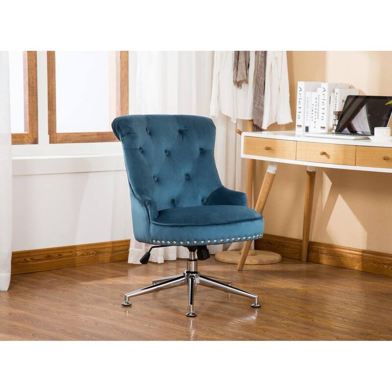 Porthos Home Jaron Office Chair - Tufted Wingback & Velvet Upholstery