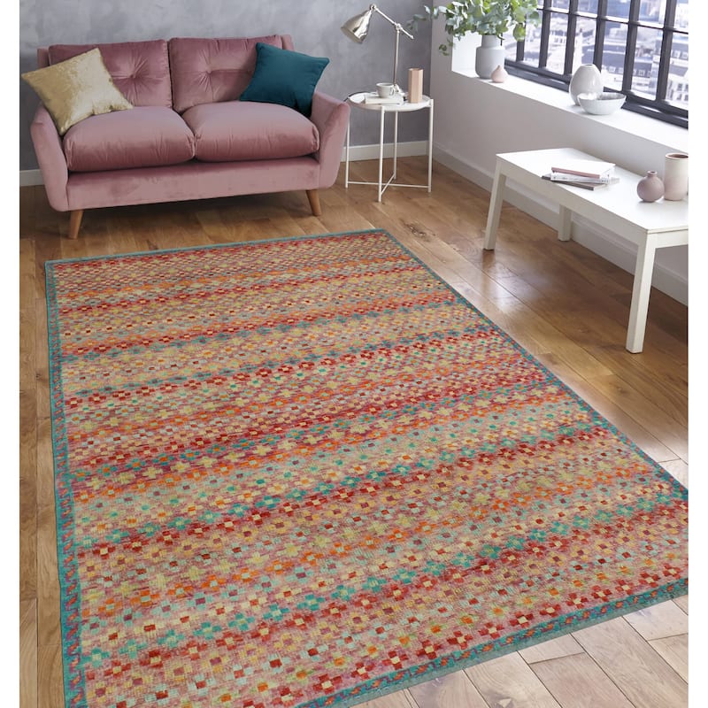Balochi Ade Purple/Red Rug - 5'3" x 8'1"
