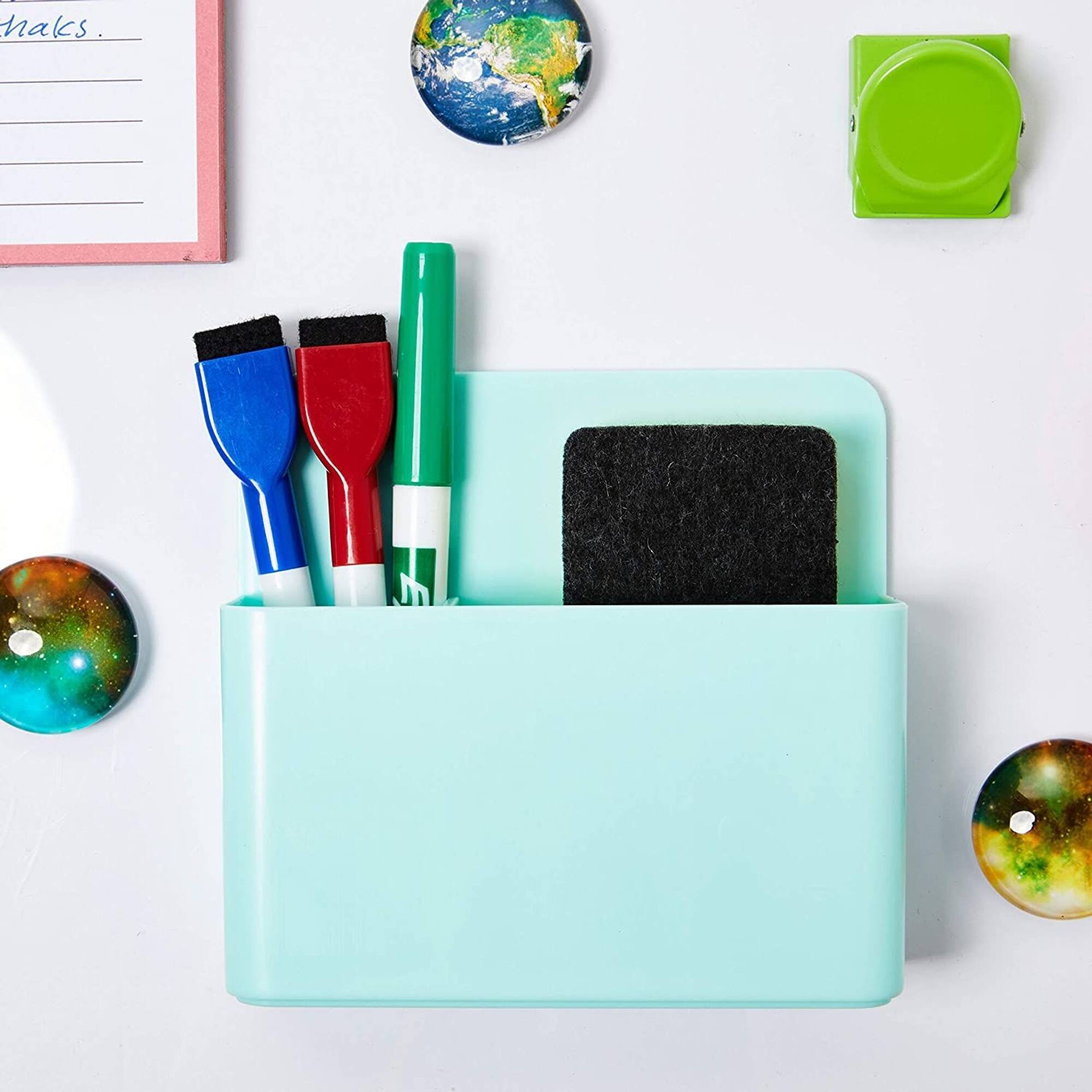 Pen Holder for Refrigerator, Locker, or Whiteboard (Mint, 2