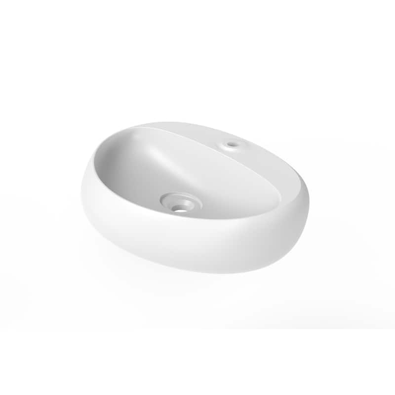 Rosaria 24" Matte White Porcelain Wall Mounted Bathroom Sink