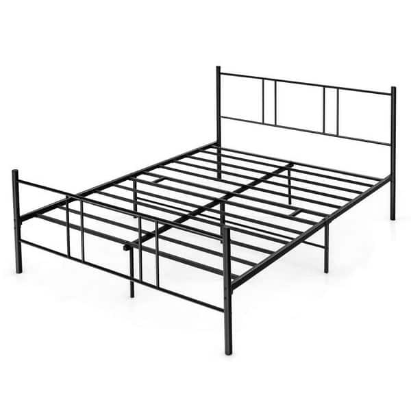 Full/Queen Size Platform Bed Frame with High Headboard Bed Bath