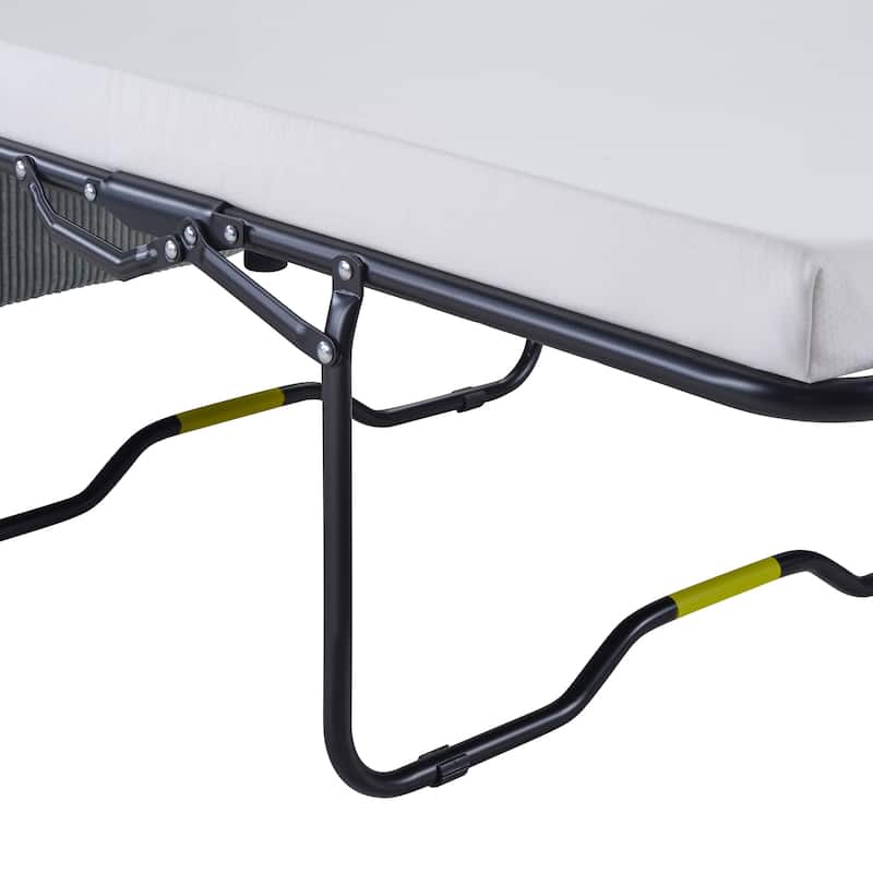 Roomfitters Twin Sofa Bed with Foldable Mattress, Side Table, Storage Pocket and USB Ports for Living Room