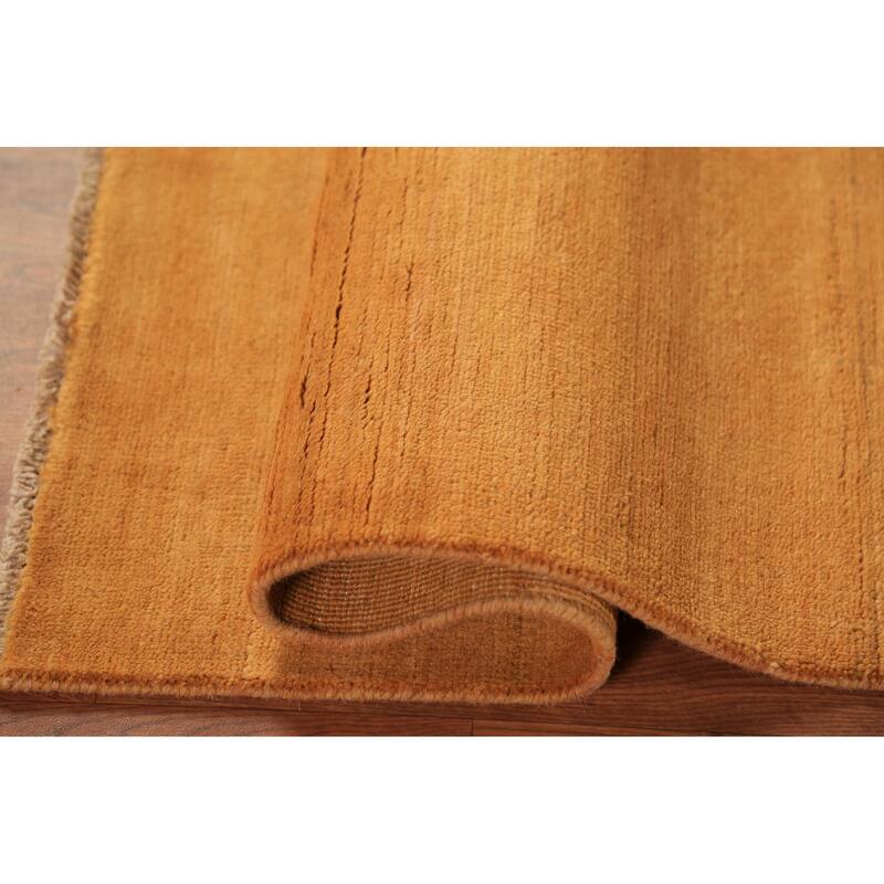 Modern Gold Gabbeh Oriental Rug Handmade Wool Carpet - 2'9" x 4'0"