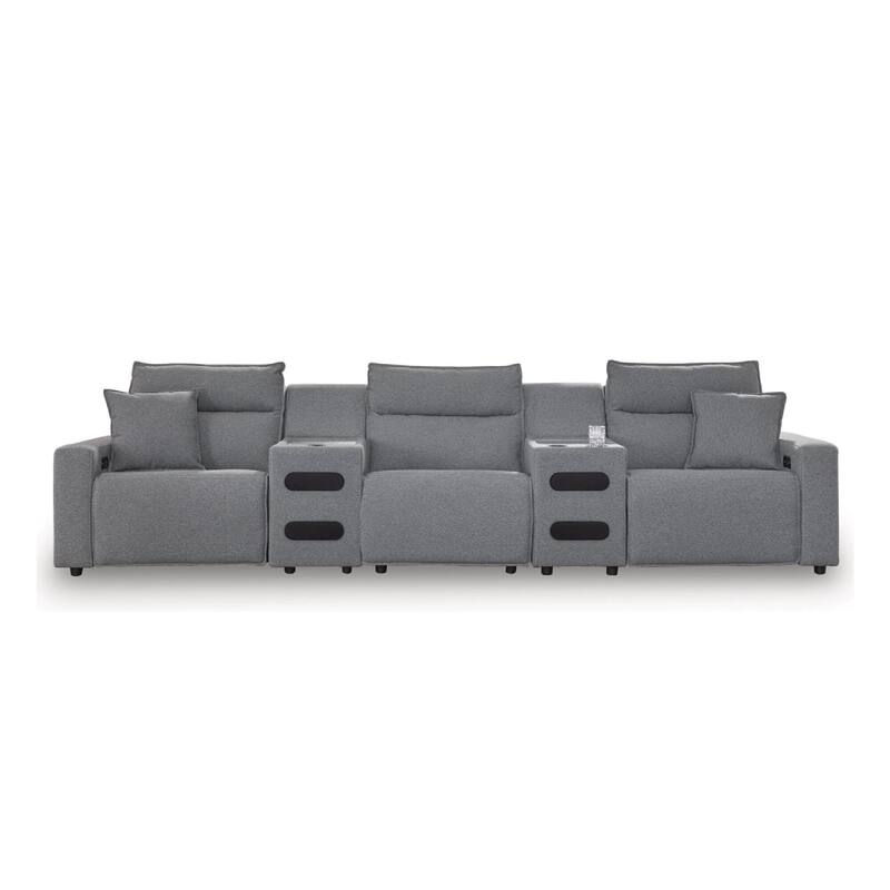Signature Design by Ashley ModMax II Gray 5-Piece Power Reclining Sectional - 152"W x 41"D x 41"H