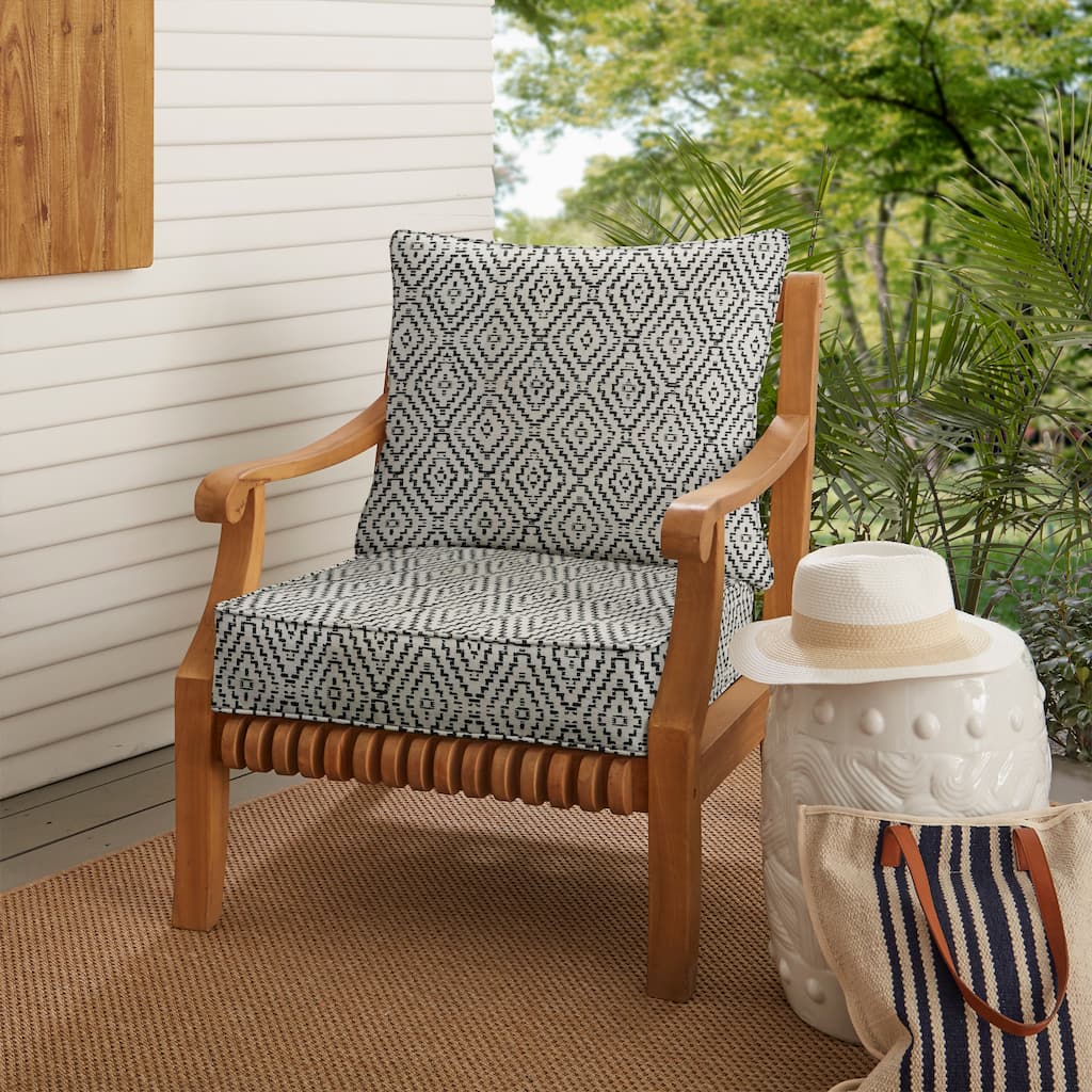Sorra Home Sunbrella Boho Indoor/Outdoor Corded Deep Seating Pillow and Cushion Chair Set