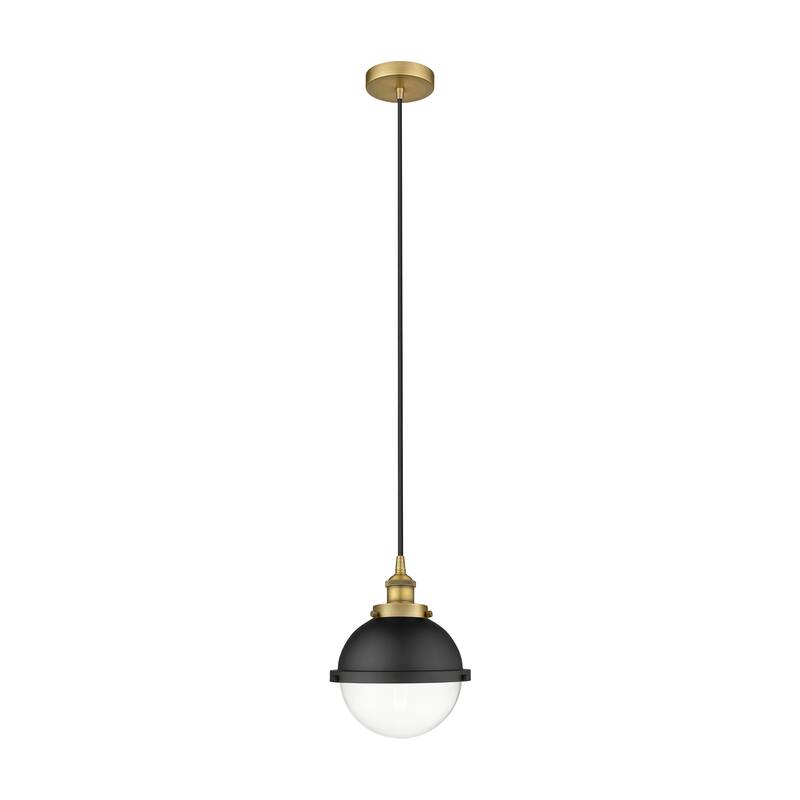 Innovations Lighting Hampden - 1 Light 9" Cord Hung Mini Pendant - Clear/Brushed Brass
