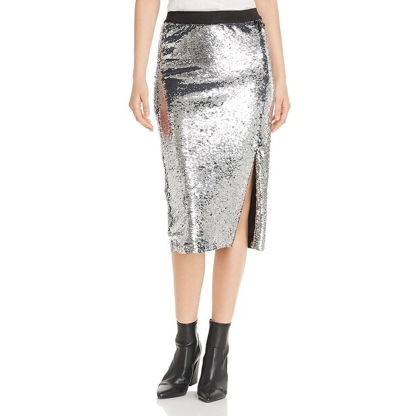 MKT Studio Womens Pencil Skirt Sequie= Viscose - Black - 2 - Overstock ...