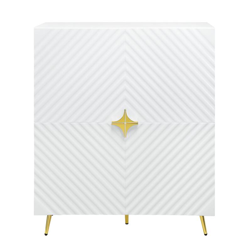 Gaines White High Gloss Finish Accent Cabinet