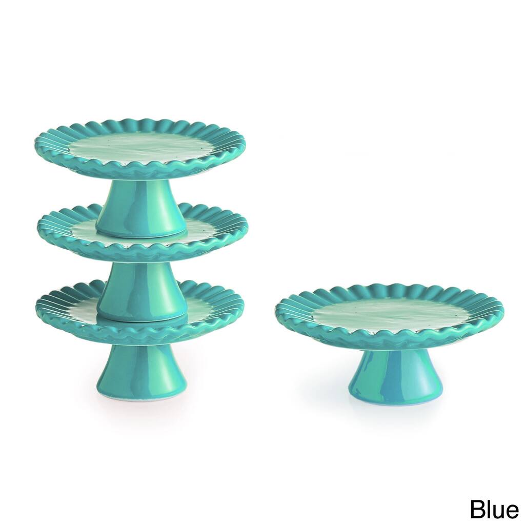 Ruffle (Set of 4) Cup Cake Pedestal Plates