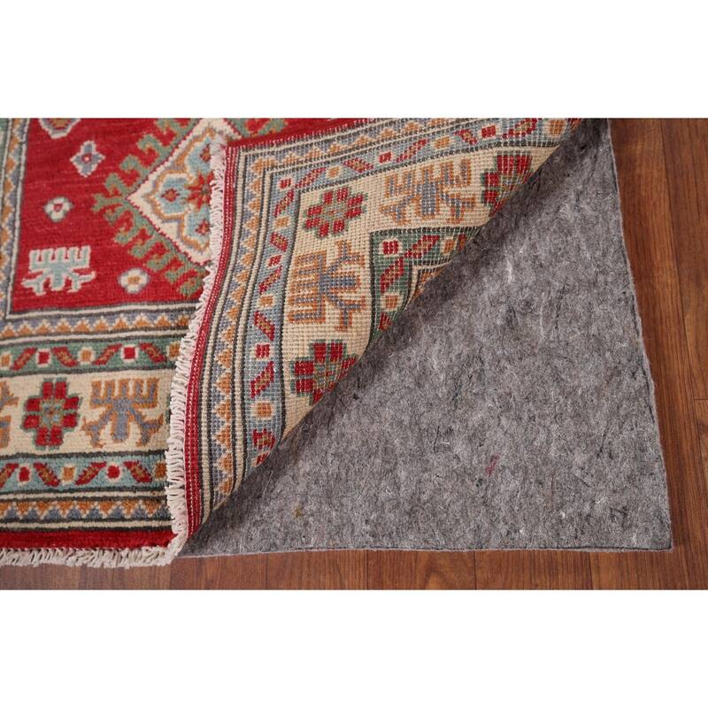 Red Kazak Rug Hand-Knotted Oriental Foyer Wool Carpet - 2'6" x 4'1"