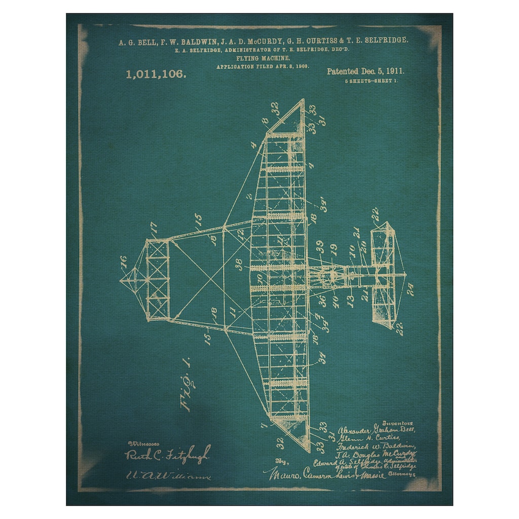 Flying Machine I Blue by Grand Image Canvas Art Print
