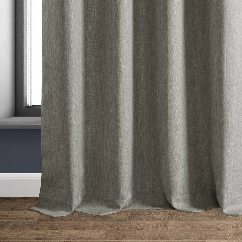 Exclusive Fabrics Italian Faux Linen Grommet Room Darkening Curtains (1 Panel) - Contemporary Elegance, Stylish Functionality