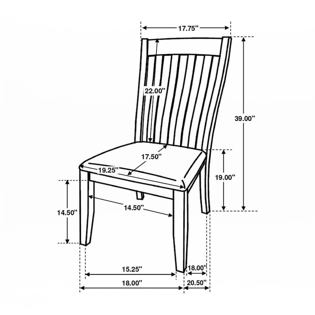 Set of 2 Dining Chairs with Upholstered Seat