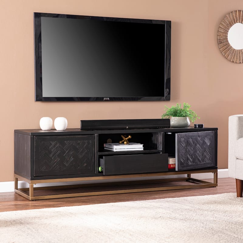 SEI Furniture Delgany Contemporary Black Media TV Stand for TV's up to 63"
