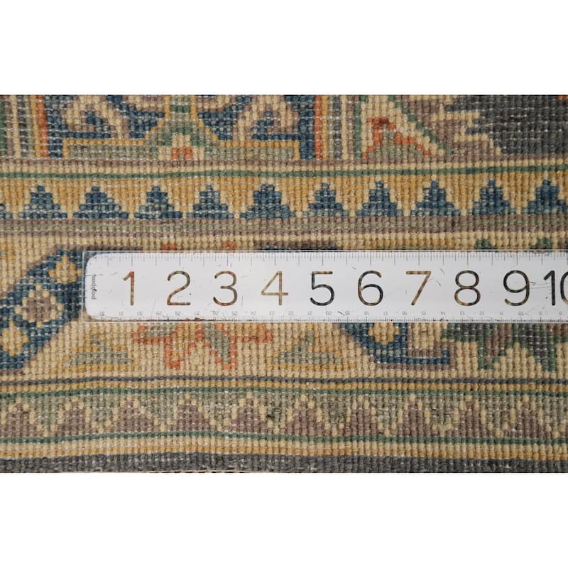 Gray Kazak Oriental Foyer Rug Handmade Wool Carpet - 2'8"x 4'3"