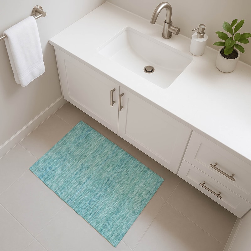 Premium Washable Super Soft Global Ombre Mayfield Rug - Aqua - 1'8" x 2'6"