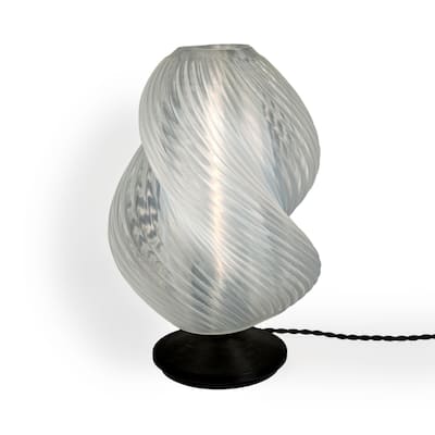 Vega 13.5" Mid-Century Coastal Plant-Based PLA 3D Printed Dimmable LED Table Lamp, by JONATHAN Y