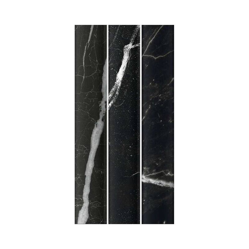 Lyrical 4.5x9 Matte Marble Look Porcelain Fluted Ribbed Tile - Wall, Backplash