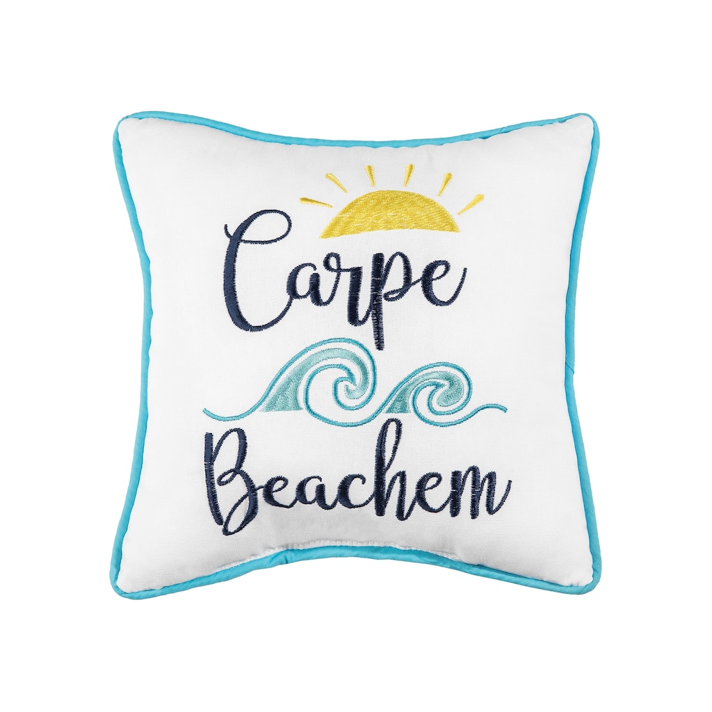 10" x 10" Carpe Beachem Embroidered Throw Pillow