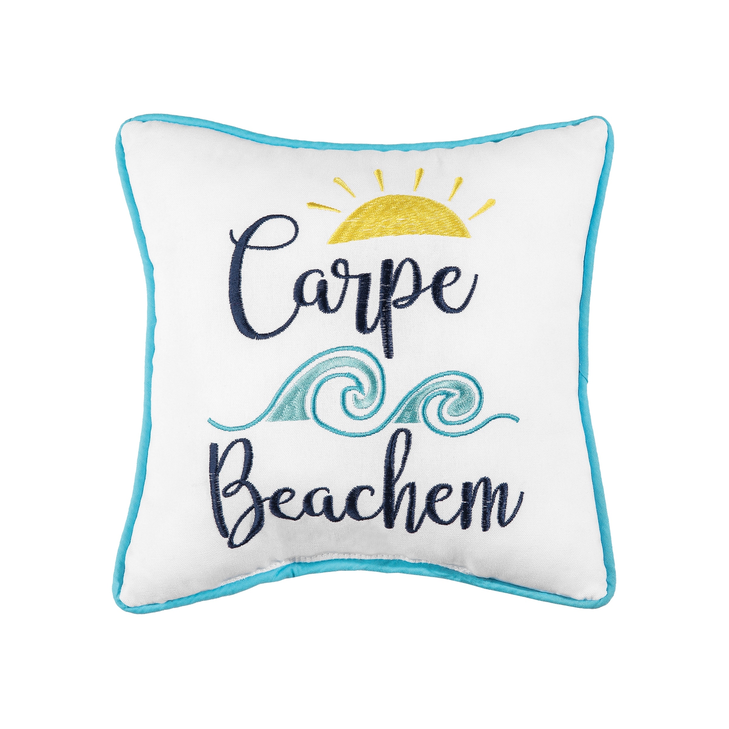 10" x 10" Carpe Beachem Embroidered Throw Pillow