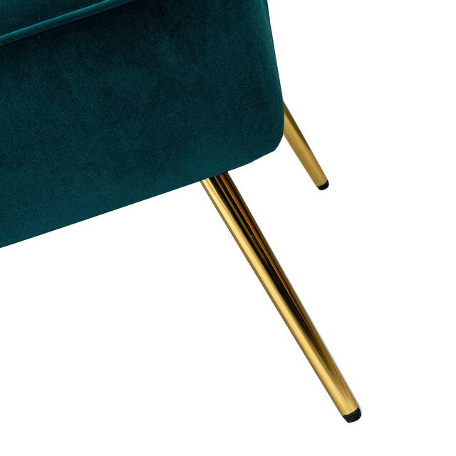HULALA HOME Monica Modern Velvet Tufted Loveseat with Metal Legs