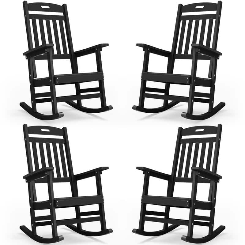 WINSOON All Weather Outdoor/ Indoor Rocking Chair, Set of 4