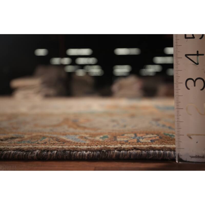 Gray Tabriz Persian Vintage Area Rug Handmade Wool Carpet - 9'6" x 12'9"