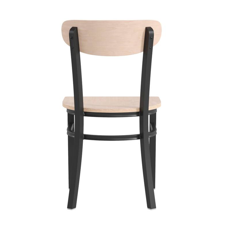 2PK Commercial Metal Dining Chairs with Boomerang Back