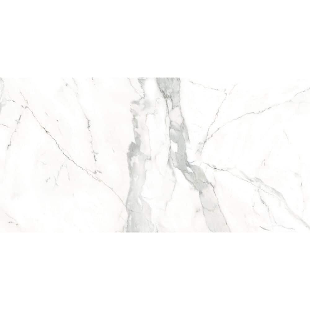 Museum 24x48 White Polished Porcelain Tile - Floor, Wall - Large Format