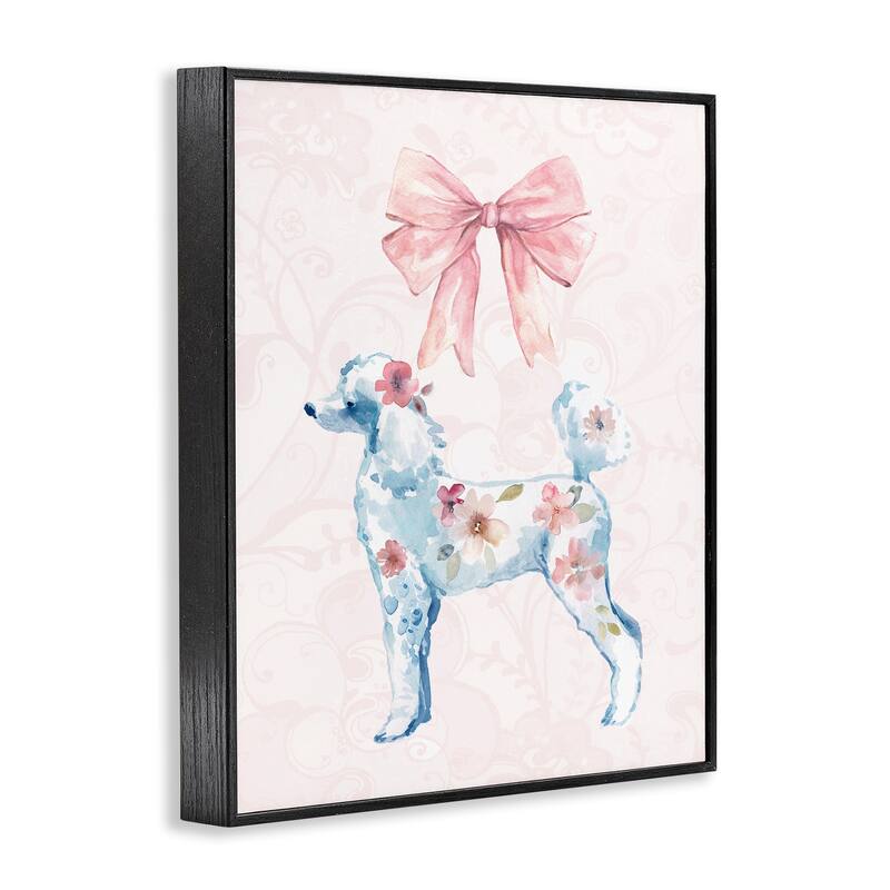 Stupell Pastel Floral Dog Framed Giclee Art Design By Carol Robinson