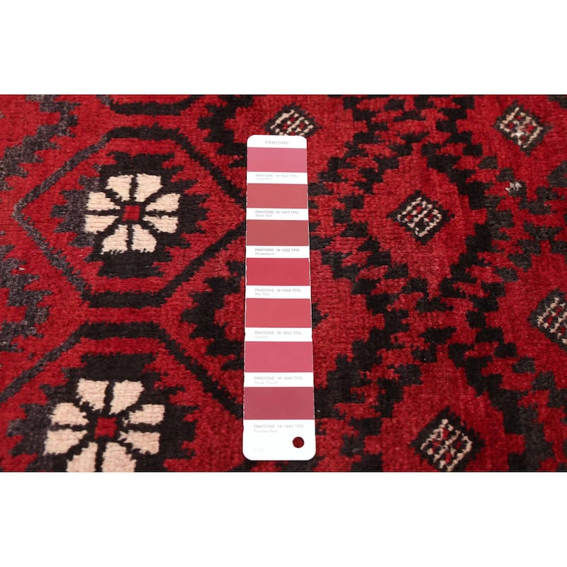 ECARPETGALLERY Hand-knotted Baluch Red Wool Rug - 3'0 x 6'4