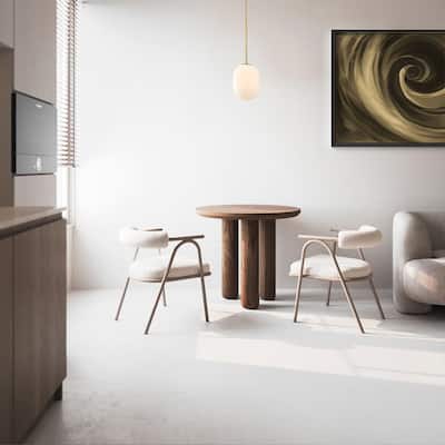 Noor 60 Watt 1-Light Brushed Gold Modern Pendant Light with Etched Opal Glass Shade - 12.75