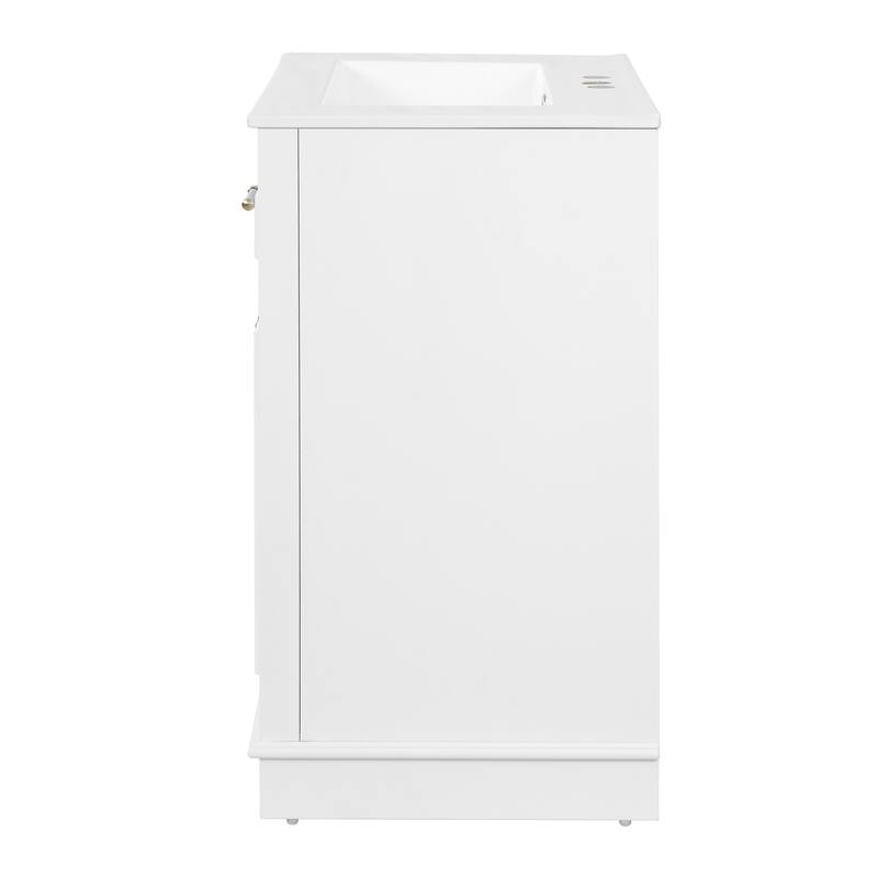 24" Freestanding Bathroom Vanity with White Integrated Ceramic Sink - 24'' x 18.5'' x 33''