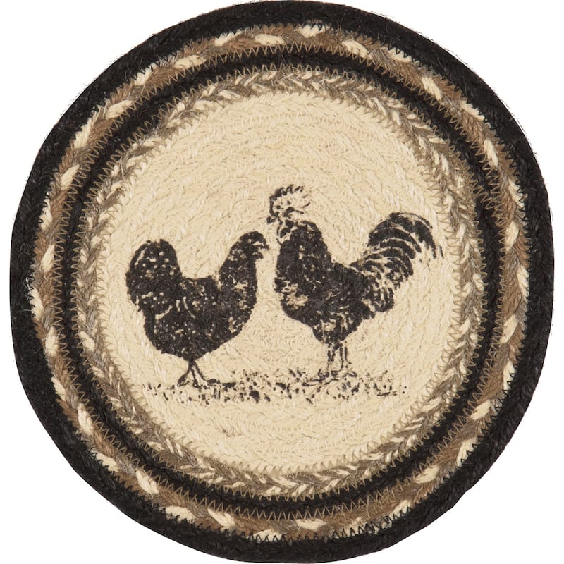 Sawyer Mill Charcoal Poultry Jute Trivet 8 - Trivet 8