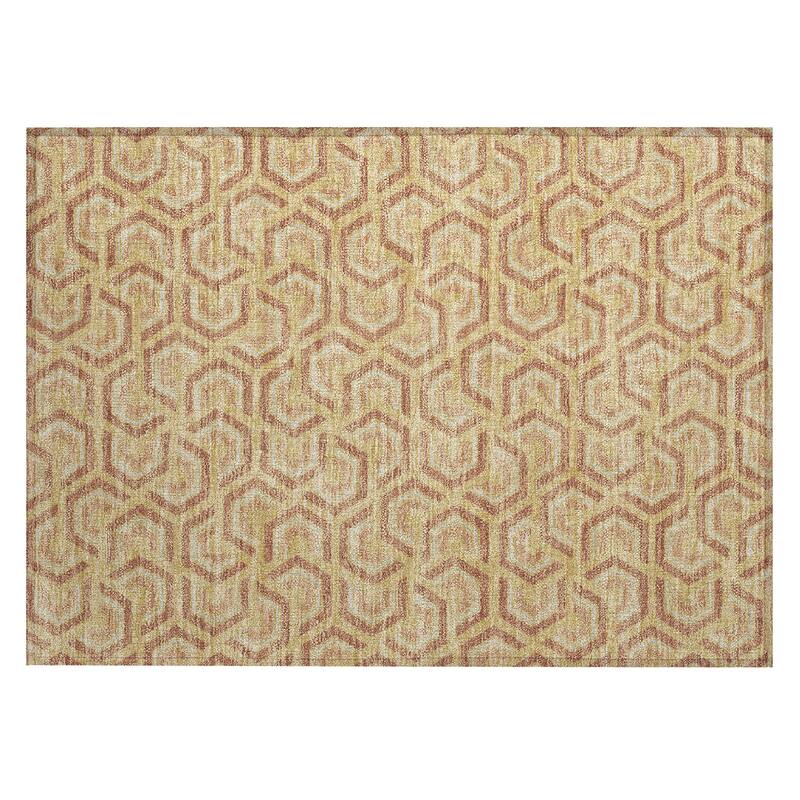 Machine Washable Indoor/ Outdoor Modern Zoa Chantille Rug