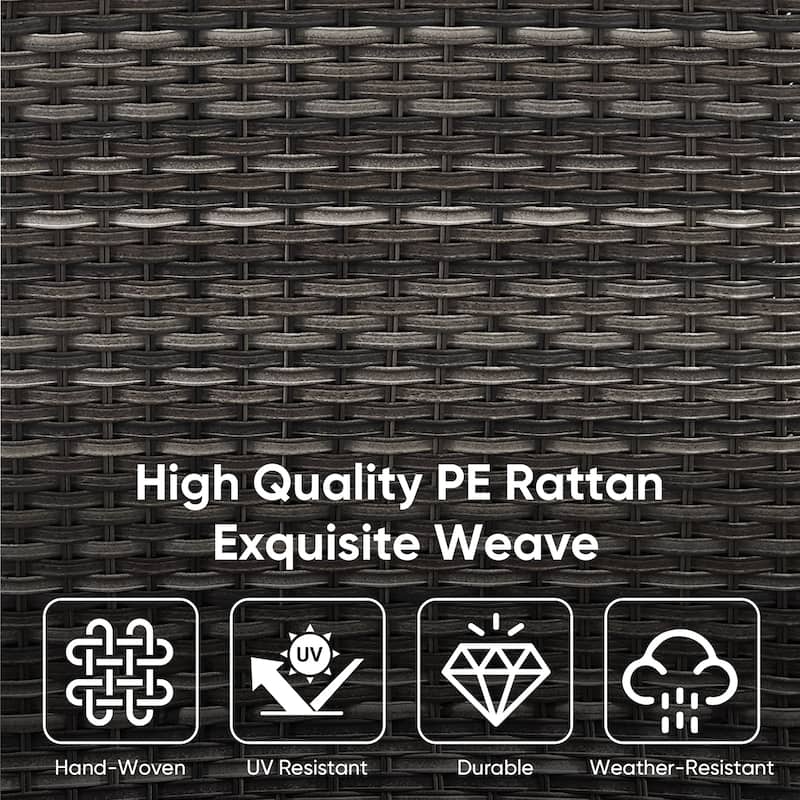 2 Pieces PE Rattan Wicker Chairs Furniture Sets - Grey